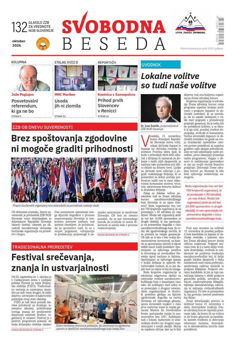 Zadnja številka Svobodne besede